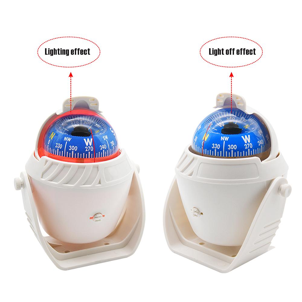 Waterproof Nautical Compass Sea Pivoting Marine Boat Compass With Electronic LED Night Light For Marine Navigation Positioning