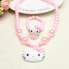 Korean Girls' Hair Accessory Set: Cute Pearl Necklace & Bracelet - Perfect for Holidays & Back-to-School Gifts.