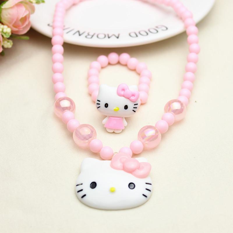 Korean Girls' Hair Accessory Set: Cute Pearl Necklace & Bracelet - Perfect for Holidays & Back-to-School Gifts.