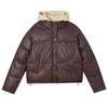 Women S Short Hooded Cotton Padded Coat Fake Two Piece Casual Jacket