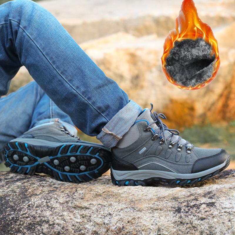 35-46 Paar Mode Plus Samt Warme High Top Baumwollschuhe Schneestiefel Plus Baumwolle Outdoor Wanderschuhe Wanderschuhe