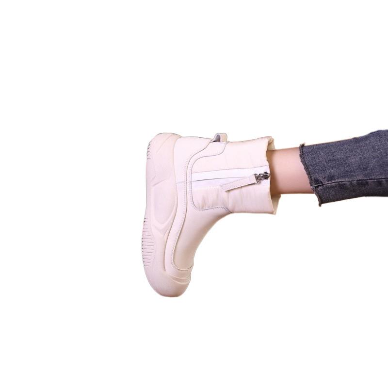 Podzimní a zimní sametové zateplené zvýšené cm sněhule dámská zimní obuv nový rok všestranné voděodolné kotníkové boty bavlněné boty