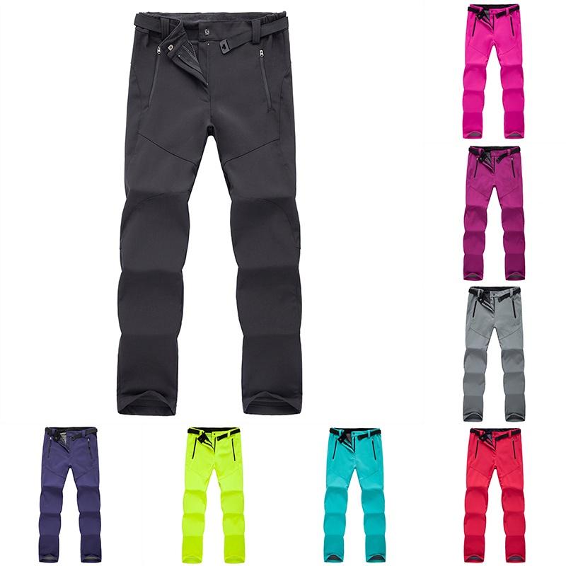 Ski Outdoor Hiking Pants Women Warm Fleece Padded Windproof Waterproof Trousers