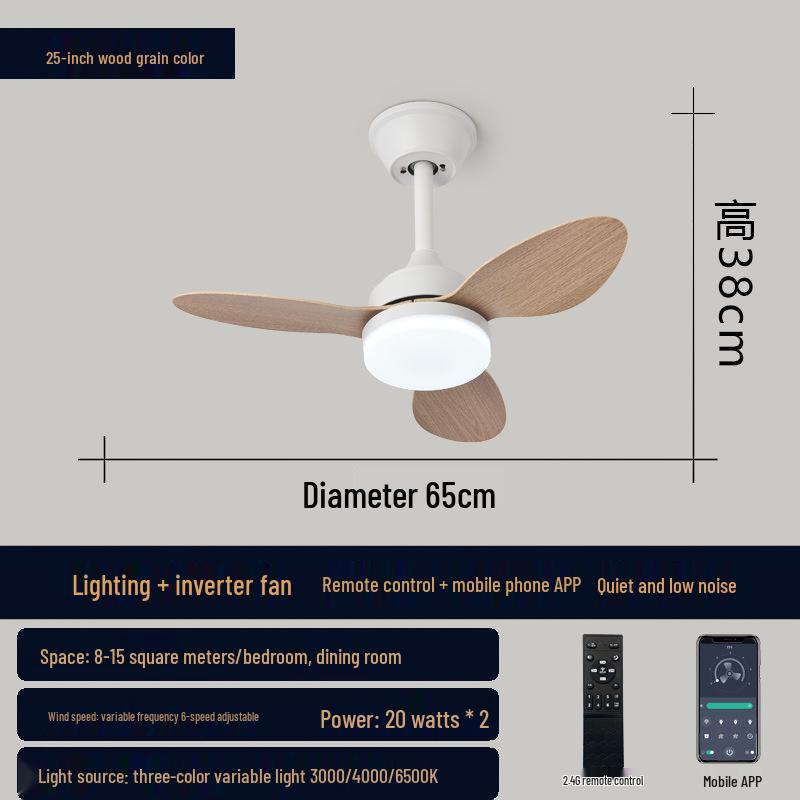 42/52-Inch Three-Blade Large Ceiling Fan Light for Bedroom, Dining, and Living Room