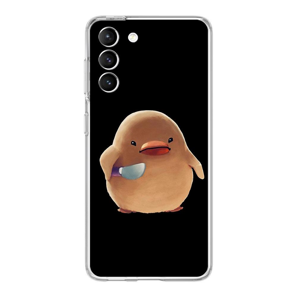 

Cartoon Doubt Duck Shockproof Phone Case For Samsung Galaxy S23 Ultra S22 5G S20 S21 FE 5G S10E S9 S8 S10 Plus Soft Clear Cover Samsung S21Plus