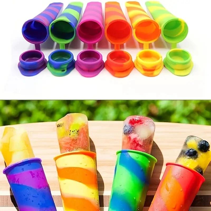 3pc/lot Summer Popsicle Maker Lolly Mould DIY Food-Grade Silicone Ice Cream Pop Mold Ice Lolly Ice Cube Mould Random Color