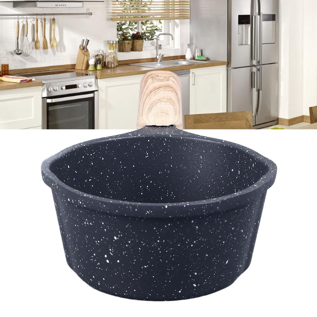 Kitchen Sauce Pan Prevents Stick Deepening Height   Stone Sauce Pot with Pour Spouts for Pouring Oil Milk Heating Frying