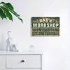 Vintage Metal Tin Sign 8x12 Inch, Rustic Green Wall Art for Garage, Man Cave Decor