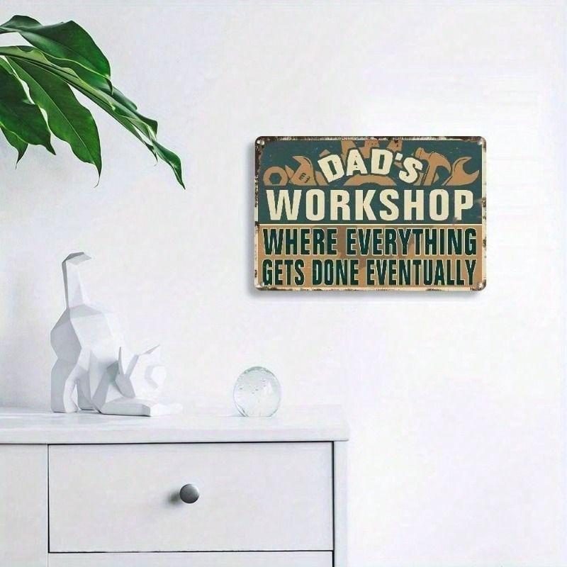 Vintage Metal Tin Sign 8x12 Inch, Rustic Green Wall Art for Garage, Man Cave Decor