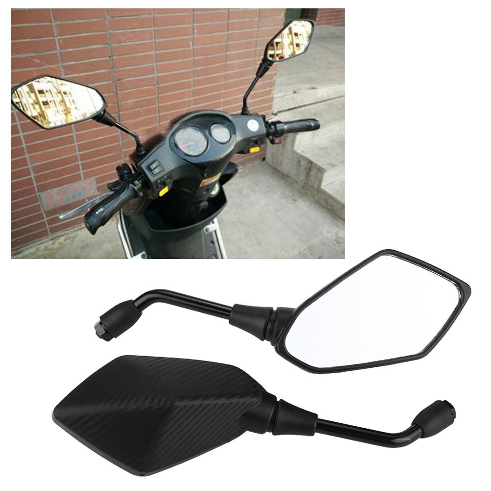 1 Paar Universal 10mm Links und Rechts Motorrad Rückspiegel Schwarz Motorrad Rückspiegel