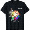 Unisex S Summer Fashion Short Sleeve Tee Orange Black Dynamic Splatter Art Print Casual Trendy Fashion Comfortable Daily Wear Tops