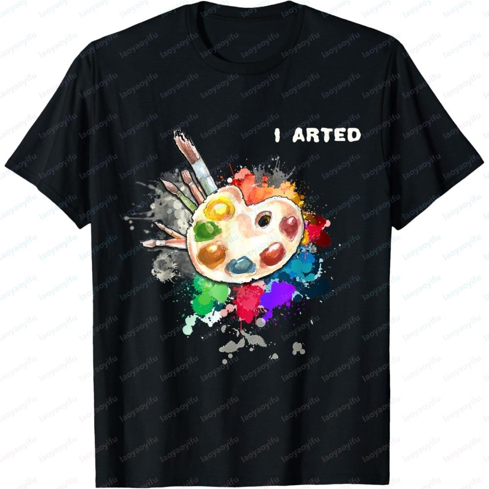 Unisex s Summer Fashion Short Sleeve Tee Orange Black Dynamic Splatter Art Print Casual Trendy Fashion Comfortable Daily Wear Tops