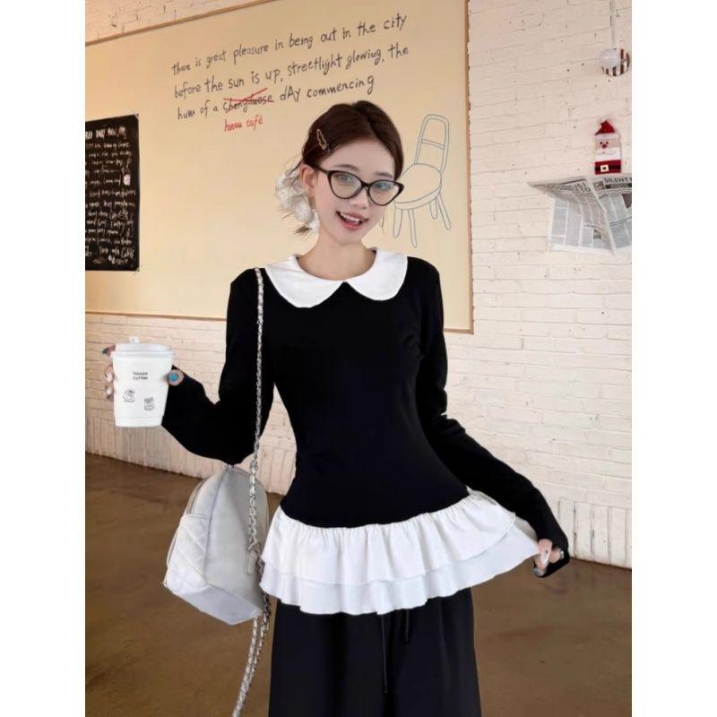 

270g German Velvet Korean Sweet Spicy Doll Collar Slimming Warm Versatile Top Medium