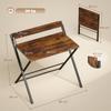 Compact Folding Desk for Small Spaces with Storage Shelf for Home Office, Rustic Brown