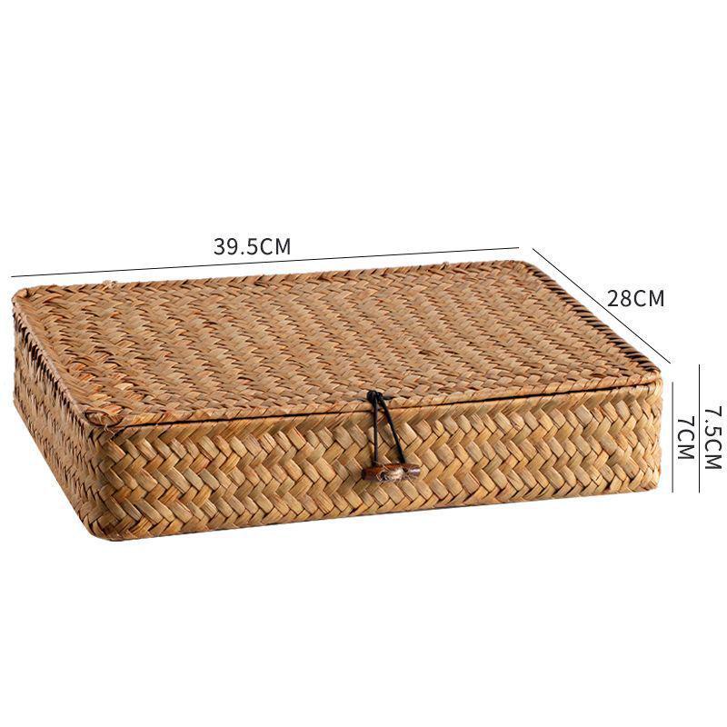 Woven Sea Vine & Bamboo Rectangle Snack Storage Basket