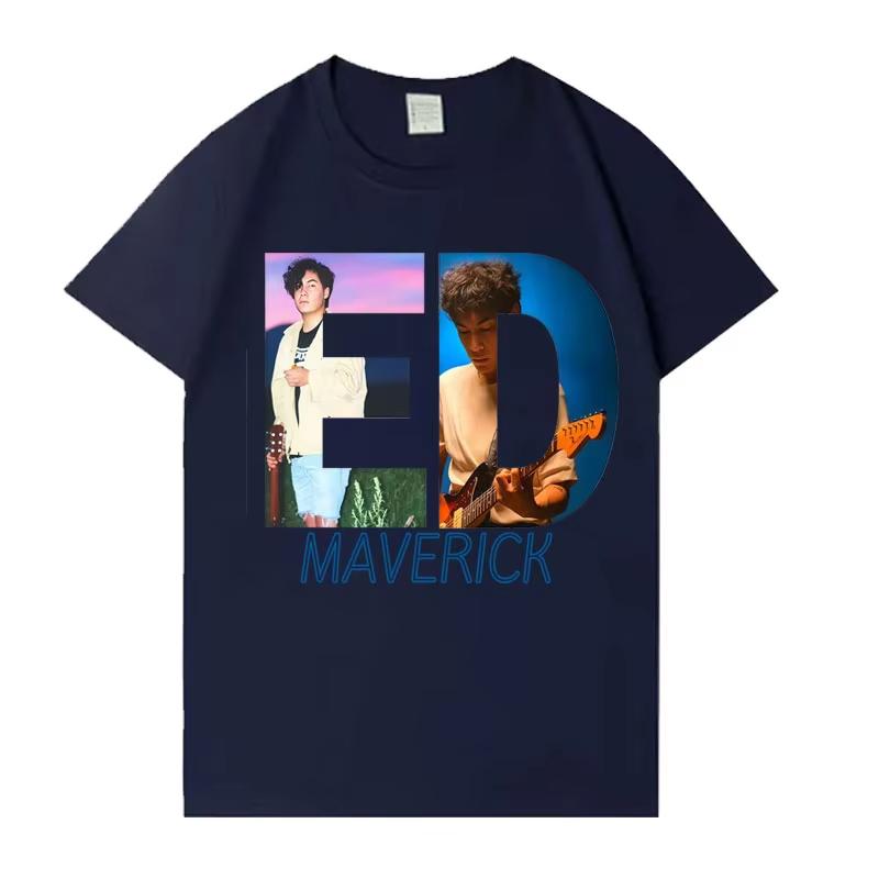 Singer Ed Maverick Album Graphics Tees Unisex Women Tshirts Fashion Shortsleeved Pure Cotton Pop Aesthetic Harajuku Cozy Tshirts