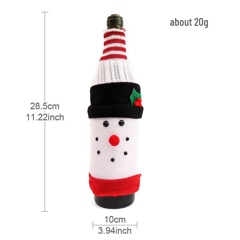 Cross-Border Christmas Wine Bottle Gown - Festive Red Wine Cover for Home Dining Table Decor.