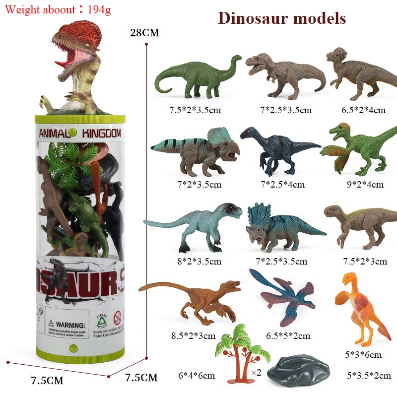 Oenux Zoo Animals Model Lion Shark Bee T-REX Penguin Cow Horse Hen Action Figures Cute Education Miniature Playset Kid Toy Gift