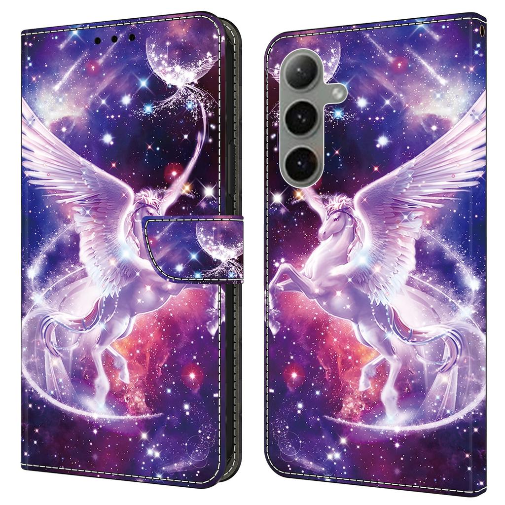 For Samsung Galaxy S24 FE Case Pattern Printed Protective Leather Flip Phone Case