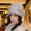 Bow Knitted Wool Hat Autumn and Winter Fashion Ear Hat Women,Winter Hats for Women, Beanies for Women, Hats for Women Winter