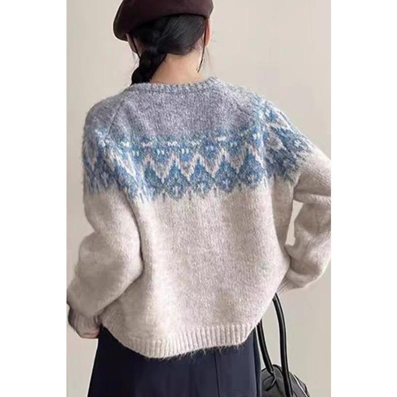 Korean Fashion Elegant Long Sleeved Knitted Cardigan Women Sweater Autumn Round Neck Coats Long Sleeve Loose Simple Office Jacket Woman Clothing