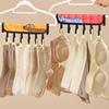 Foldable Travel Hanger 6-Clip Socks Drying Rack Compact Space-Saving Clothes Hanger for Underwear Towels, Hotel Laundry Camping