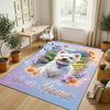 Floral Garden Theme Crystal Velvet Rug Personalized Custom Name Text Soft Floor Mat Home Decor