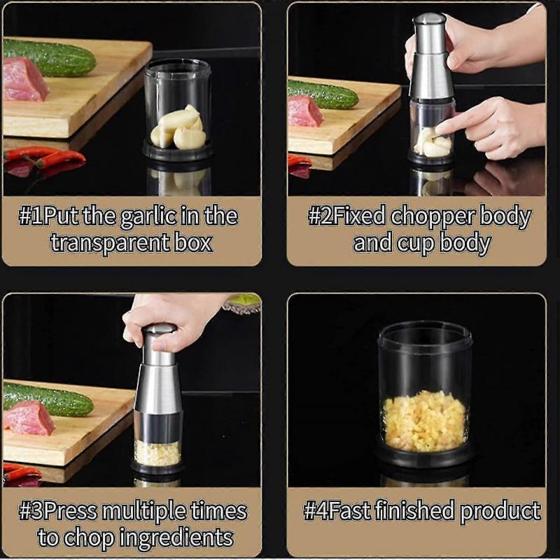 Multifunktions-Press-Knoblauchhacker 304 Edelstahl Knoblauchpresse Zwiebelhacker Knoblauchpresse Küchenwerkzeuge