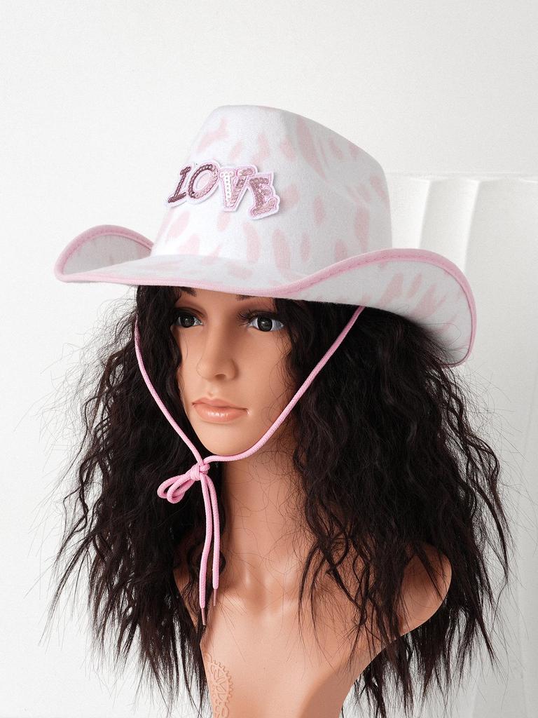 Women's Fedora with Shiny Star and Butterfly LOVE Design, Adjustable for Sun Protection