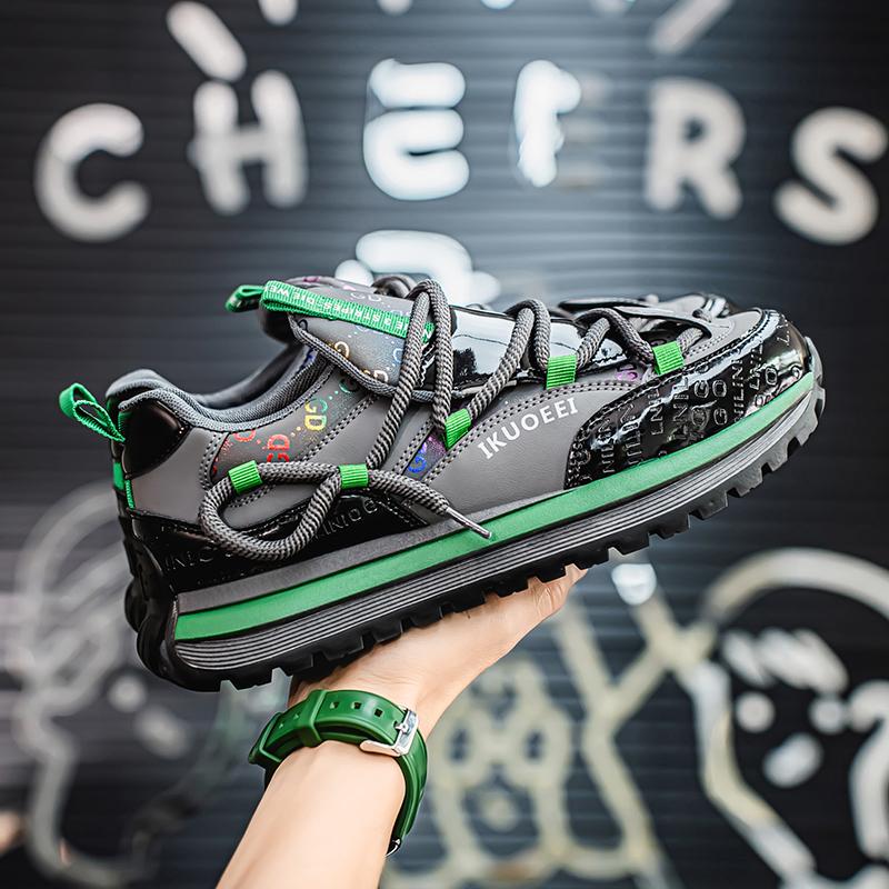 Chunky Sneakers Mens Designer Retro Running Shoes Fashion Casual Microfiber Leather Fabric Upper Height Increased Platform Shoes