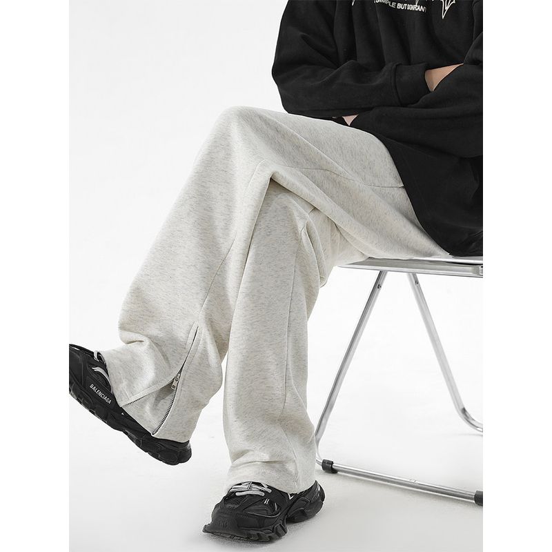 Hip Hop American Straight-leg Gray Drape Casual Pants