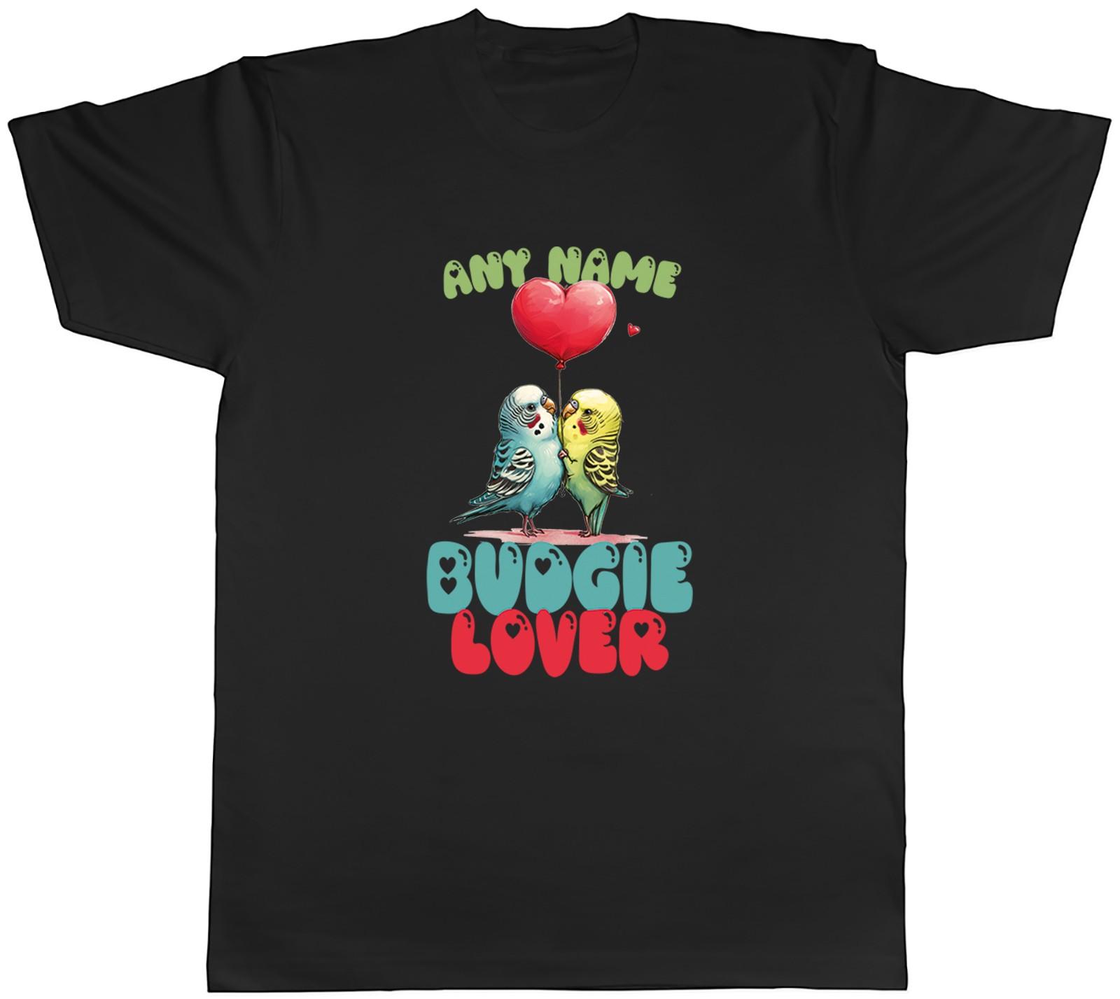 Personalised Any Name Budgie Lover Pet Bird Mens T-Shirt Tee Gift Top L