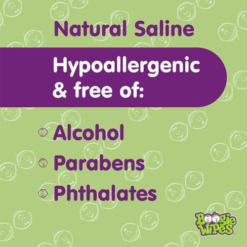 Boogie Wipes Natural Saline Kids and Baby Nose Wipes for Cold and Flu, Unscented, 90 Count by Boogie Wipes