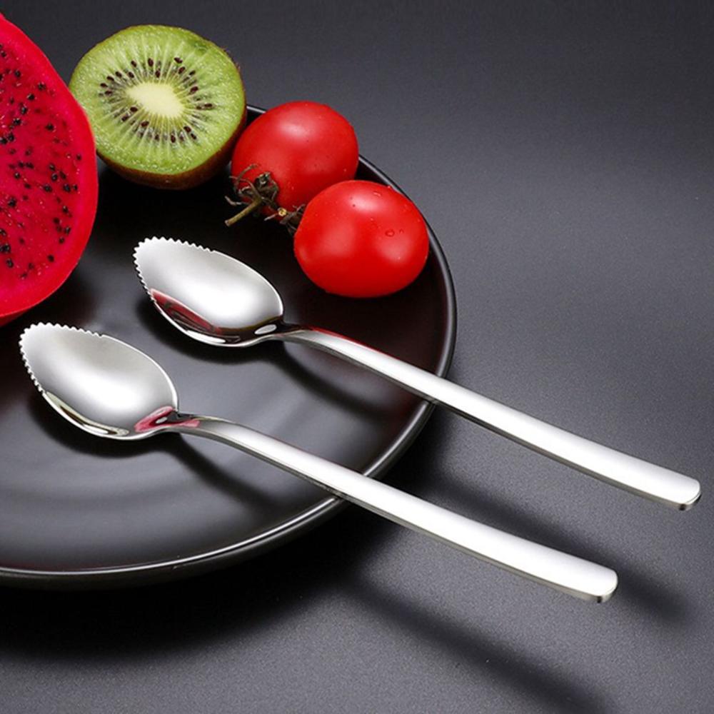 Serrated Edge Scraping Sawtooth Baby Food Processer Grapefruit Spoon Kiwi Mango Scoop Fruit Tool