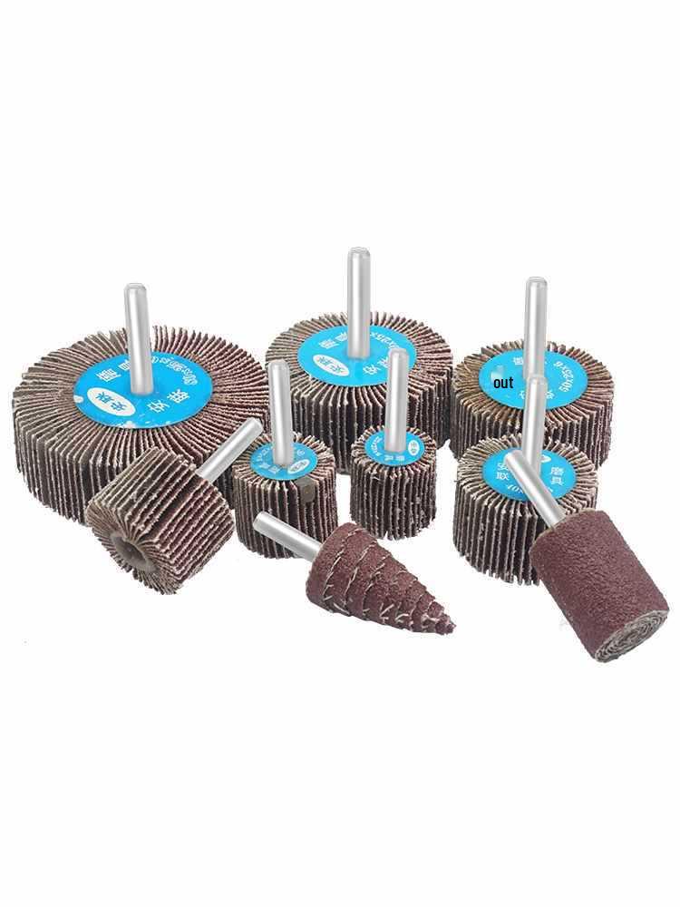 Cone Type Sandpaper Flap Wheel with Extended Shank for Metal and Woodworking