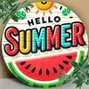 Charming x Round Metal Sign with Summer Watermelon Design  Versatile Decor for Home Garden Cafe  More