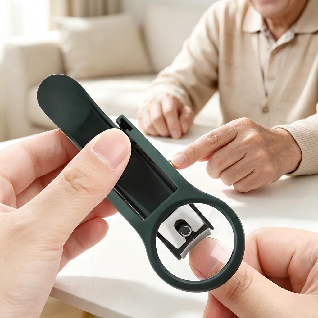 Magnifying Nail Clipper with Built-in Magnifier for Seniors and Adults, Portable Nail