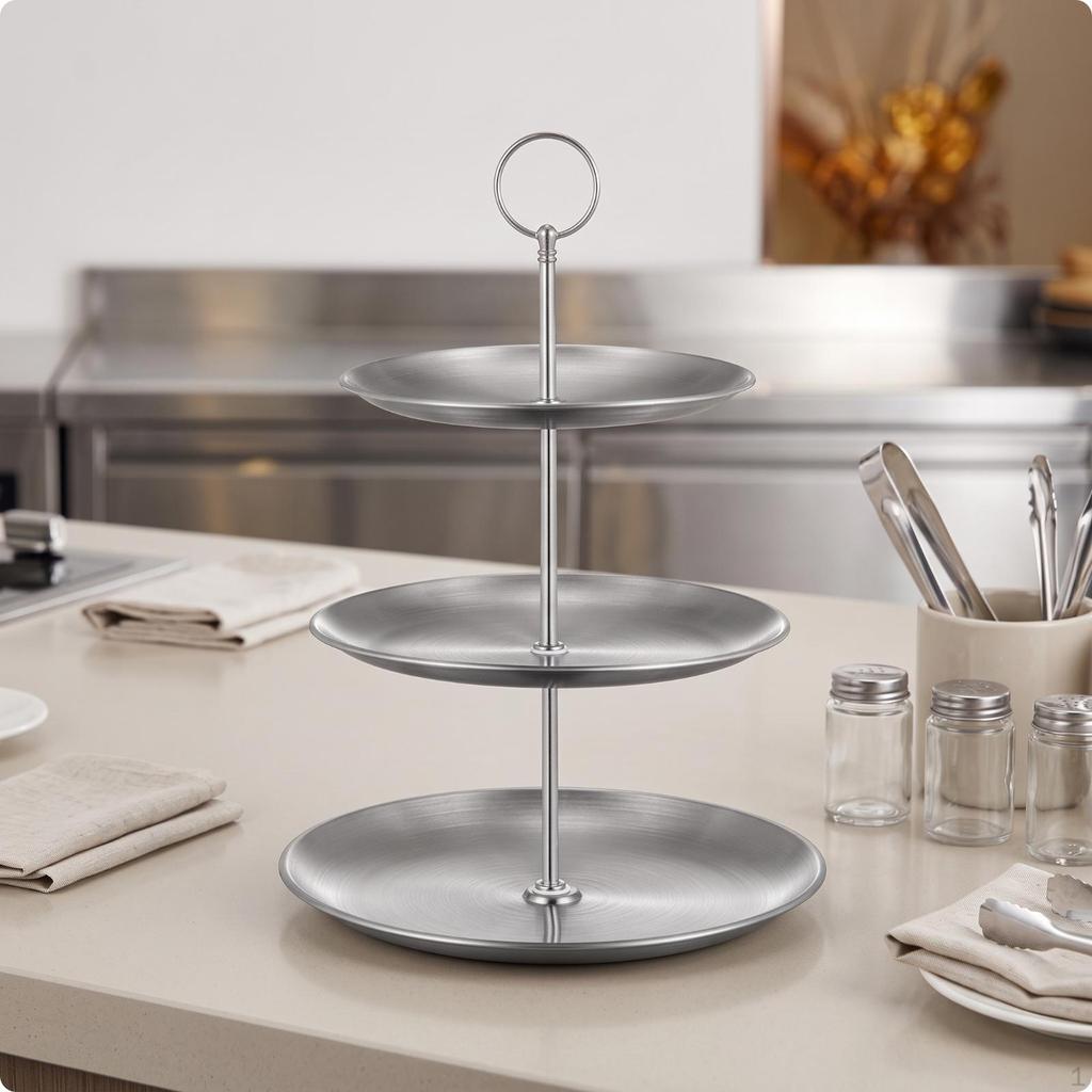 Three-Tier Serving Tray Long-Lasting 3 Tier Stable for Cafes