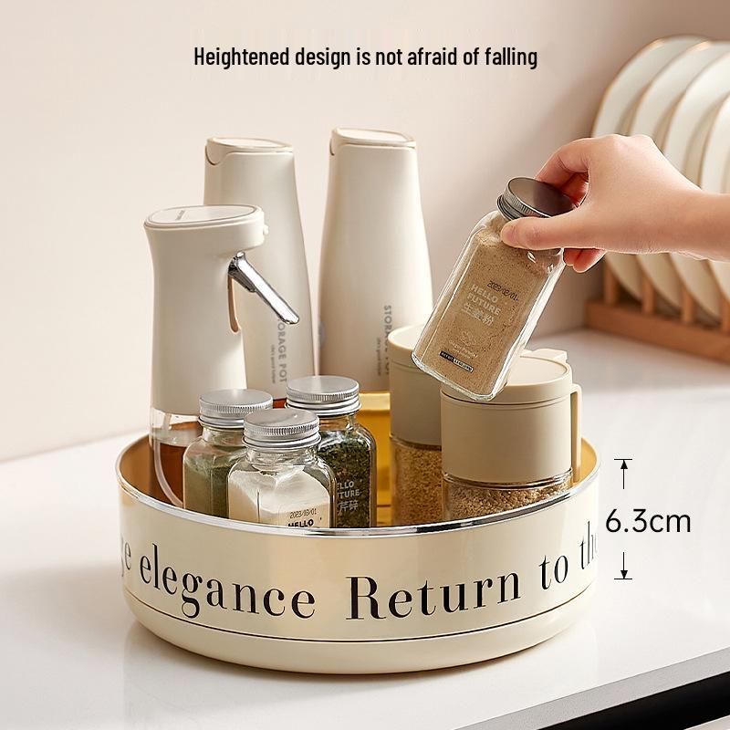 Rotating Kitchen Storage Rack: Large-Capacity Spice and Fruit Organizer