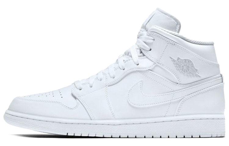 Air Jordan 1 Retro Mid White Pure Platinum 554724-104 43