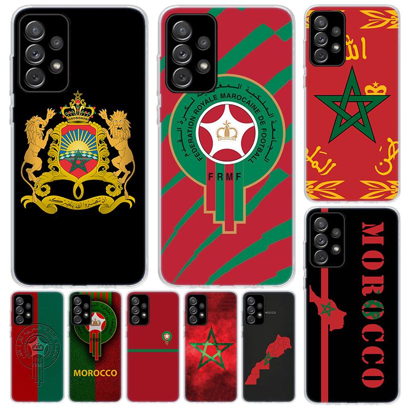Morocco Flag Phone Case For Samsung Galaxy A15 A14 A54 A13 A53 A12 A52S A55 A22 A23 A24 A32 A33 A34 A25 A35 A03S A04S A02S For S