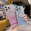 For iPhone 16 Pro Case TPU + Acrylic Glitter Magnetic Phone Cover Compatible with MagSafe