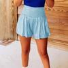 Women's Solid Color Loose Elastic Waist Draped Glitter Shorts