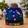 Ciepłe Zimowe Świąteczne Czapki LED Mikołaj Xmas Świecące Dzianinowe Czapki Kreskówkowe Kolorowe Rozświetlające Czapki Beanie Impreza Świąteczna
