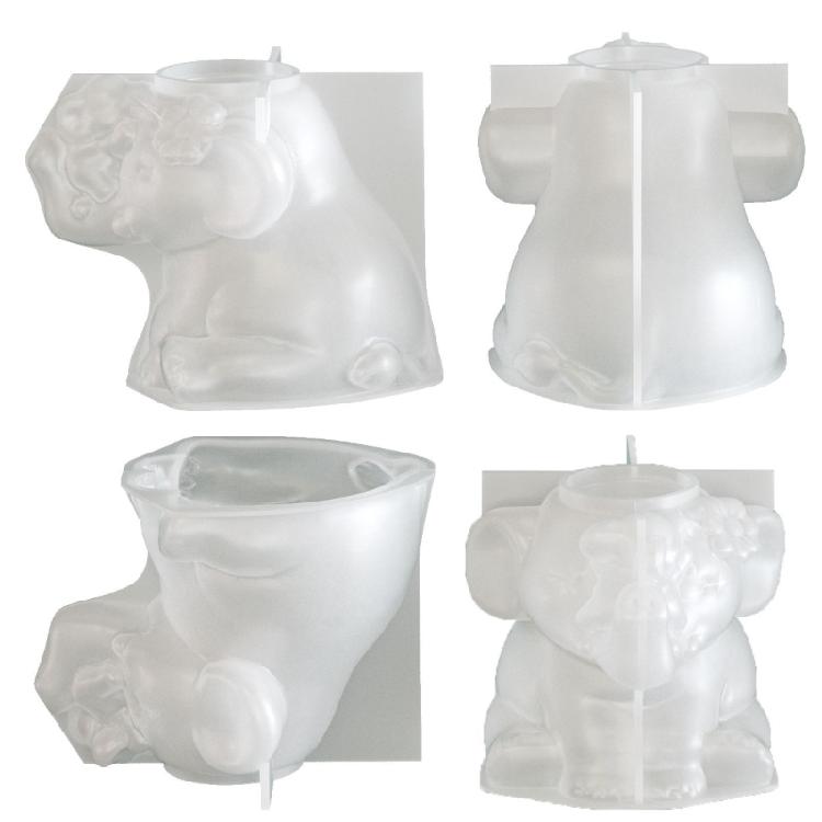 Easy Release Silicone Mold for Elephant Vase Candle Cup Succulent Planter Mould Jewelry Container Making Tool