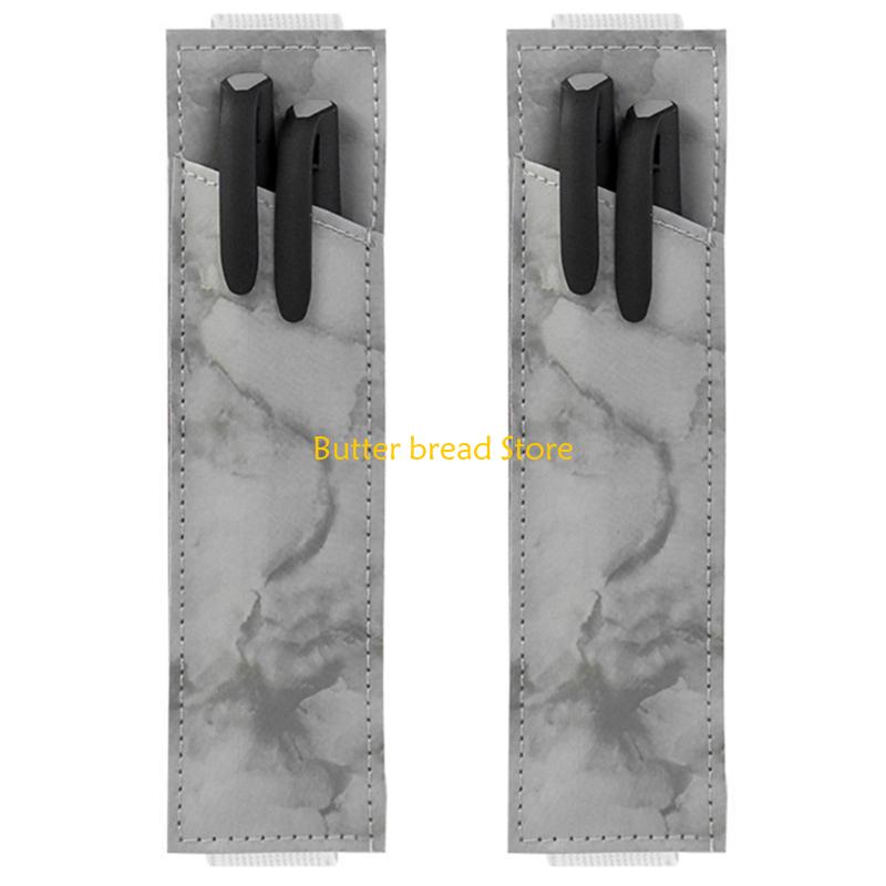 W89C 2Pcs PU Leather Pen Holder with Adjustable Elastic Band for Hardcover Notebook