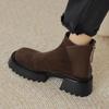 Scarpe da Donna alla Moda 2024 Stivali da Donna alla Moda con Zip Autunno Inverno Punta Tonda Pile di Peluche per il Calore Stivali Corti Monocolore senza Lacci