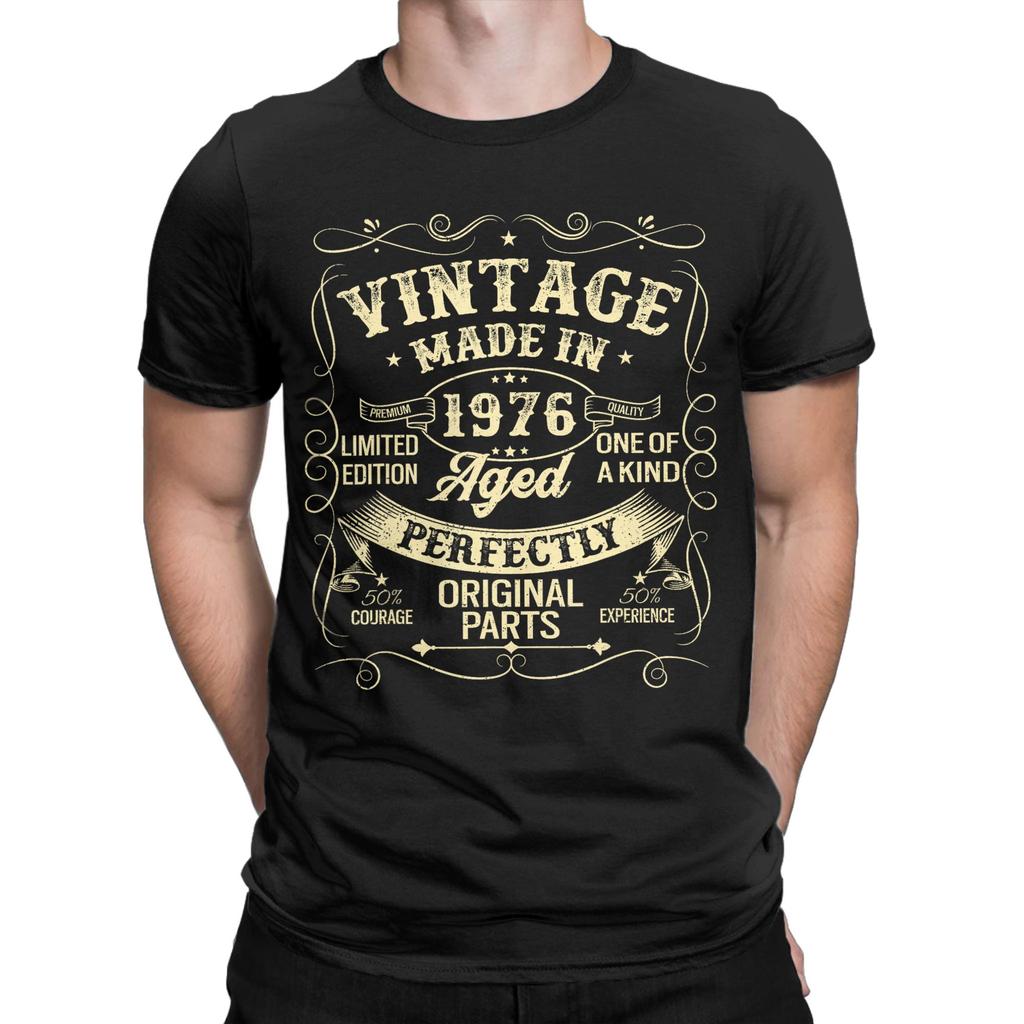 Unisex Unisexs Vintage 1976 50 Year Old Music T Shirt 50th Birthday 100 Cotton Clothing Funny Short Sleeve Tee Shirt TShirt