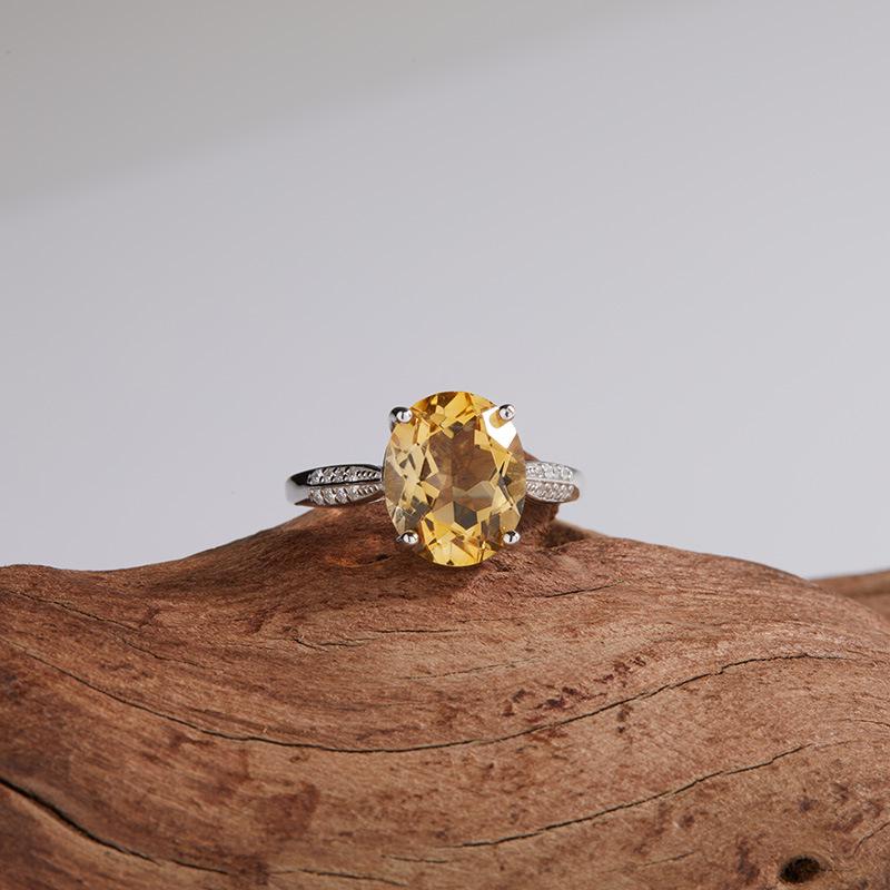 Original Design Does Not Fade Niche High Sense S925 Sterling Silver 18K Natural Citrine Lucky Treasure Ring Women