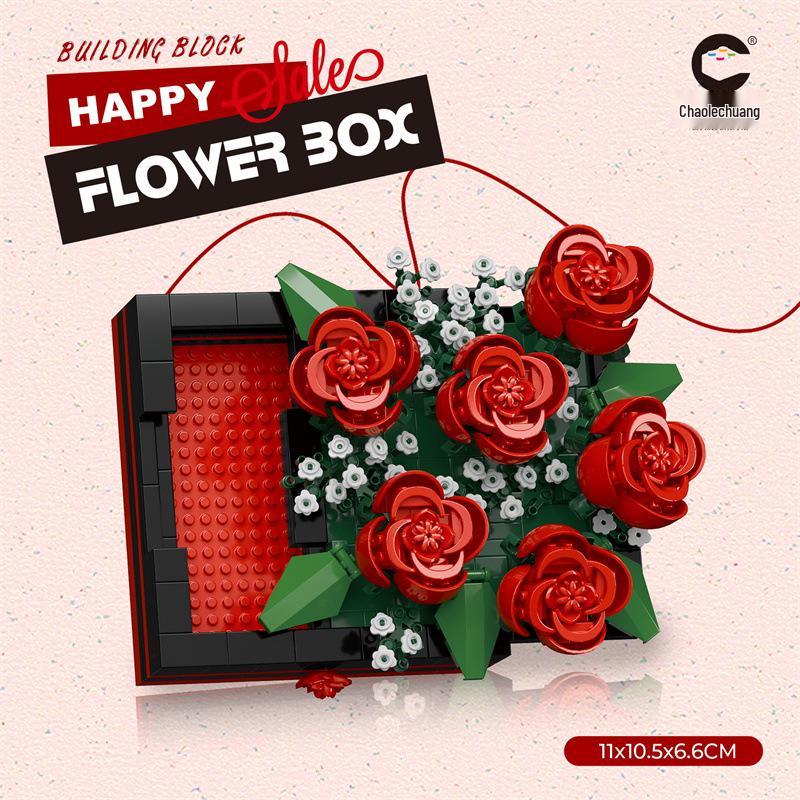 Bionic Eternal Flower Building Blocks: Sunflower and Rose Assembly Toy for Children